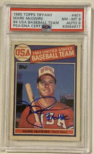 13 Most Valuable Mark McGwire: Rookie Cards Worth Money
 1985 Topps Tiffany #401 Mark Mcgwire Signed RC Rookie Auto 10 Autograph PSA