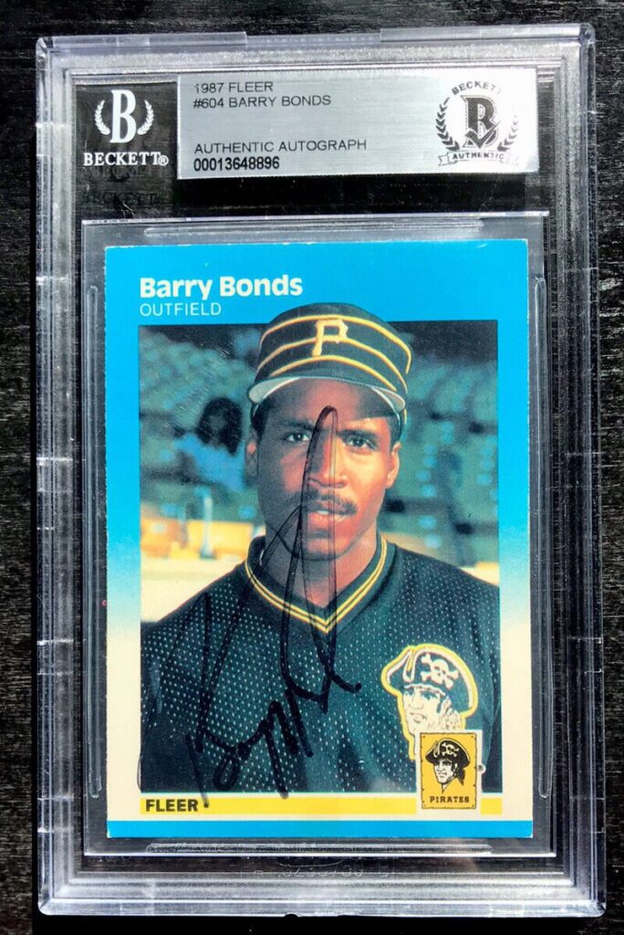 1987 Fleer Barry Bonds Signed Rookie RC Card Auto Autographed Beckett BAS