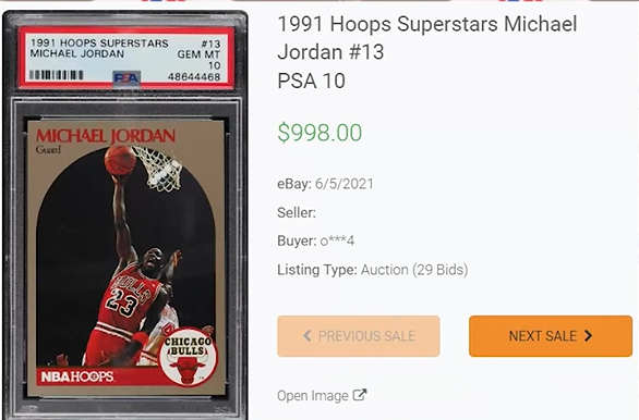 1991 Hoops Superstars Michael Jordan #13 | 1991 michael jordan nba hoops | 1991 nba hoops michael jordan
