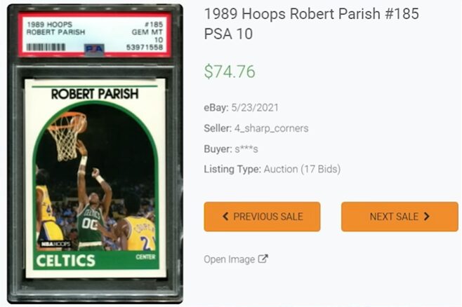 1989 NBA HOOPS Robert Parish’s #185