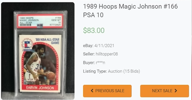 1989 NBA HOOPS Magic Johnson’s All-Star #166