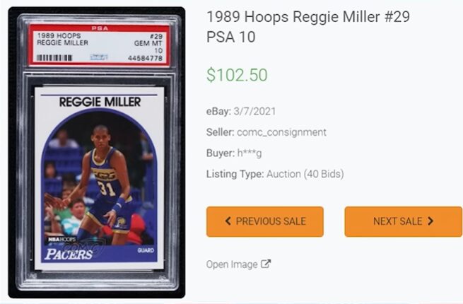 1989 NBA HOOPS Reggie Miller’s # 29