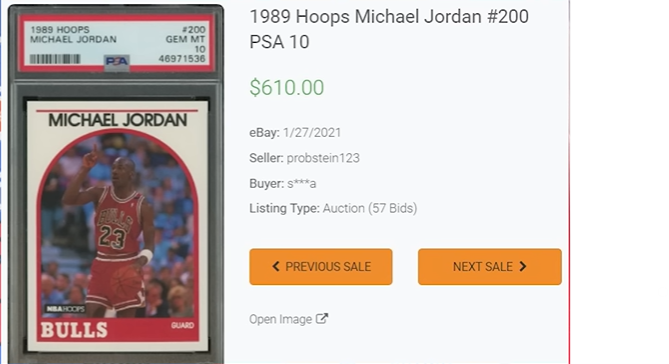 1989 NBA HOOPS Michael Jordan’s #200
