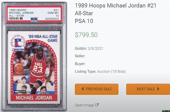 1989 NBA HOOPS Michael Jordan All-Star Card #21