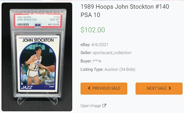 1989 NBA HOOPS John Stockton’s # 140