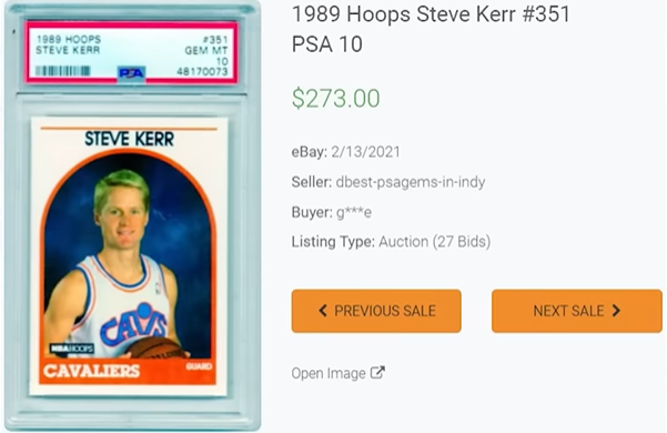 1989 NBA HOOPS Steve Kerr Card #351