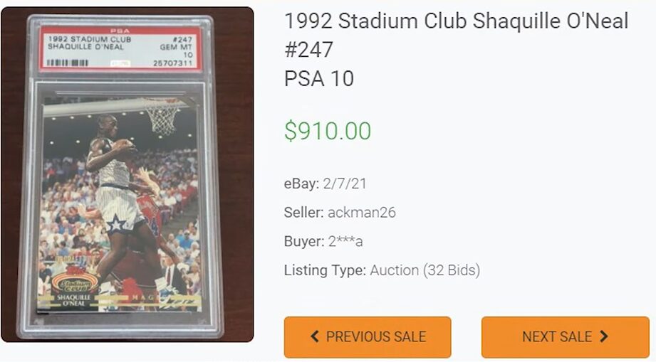 1992 Stadium Club Shaquille O'Neal #247