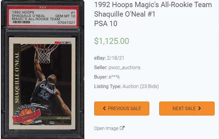 1992 Hoops Magic's All-Rookie Team Shaquille O'Neal #1