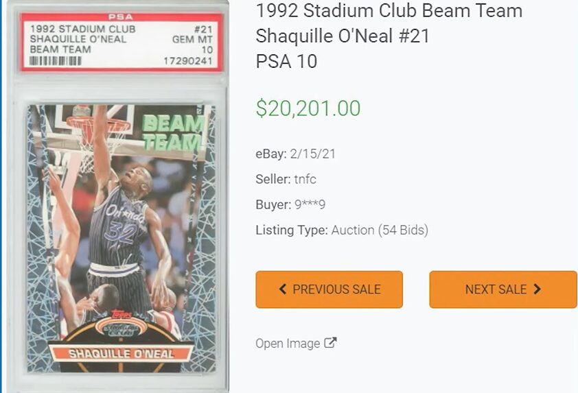 1992 Stadium Club Beam Team Shaquille O'Neal #21