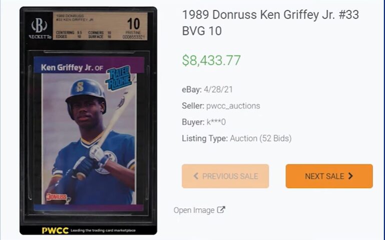 Market Analysis: 1989 Donruss Ken Griffey Jr. Rookie Card #33 Value