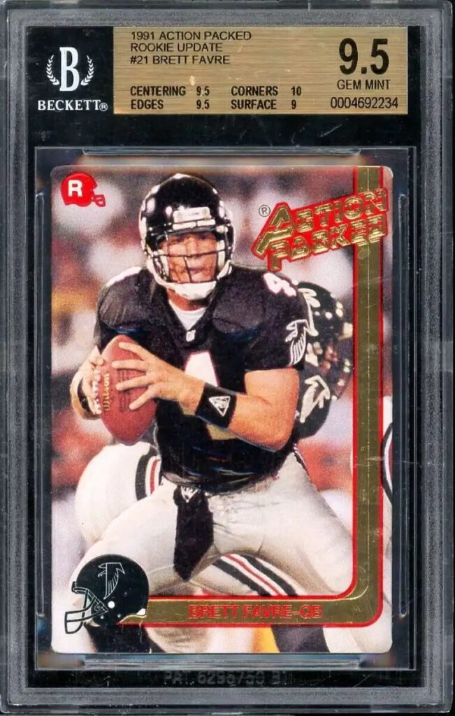 1991 Action-Packed Rookie Update Brett Favre Rookie Card