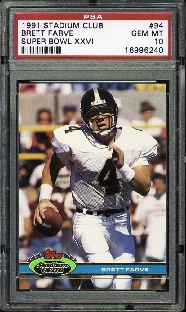 1991 Stadium Club Brett Favre Rookie Card Super Bowl XXVI Variation (#94)