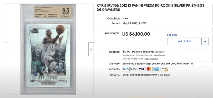 2012 Panini Prism Kyrie Irving Silver Prism Rookie Card (#201) | most valuable panini prizm cards

